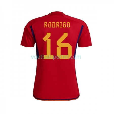Spanje RODRIGO 16 Thuis Shirt World Cup 2022